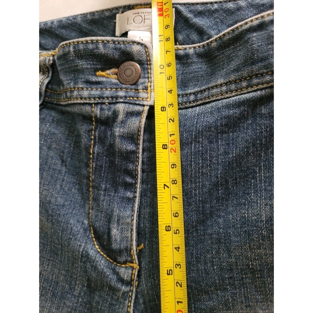 Ann Taylor LOFT Womens Size 12 Cargo Crop Jeans Cropped Denim Y2K Utility Autumn - Picture 15 of 16